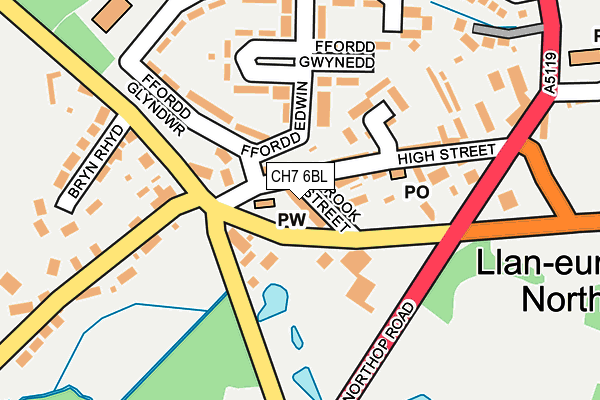 CH7 6BL map - OS OpenMap – Local (Ordnance Survey) CH7 6BL map - OS OpenMap – Local (Ordnance Survey)
