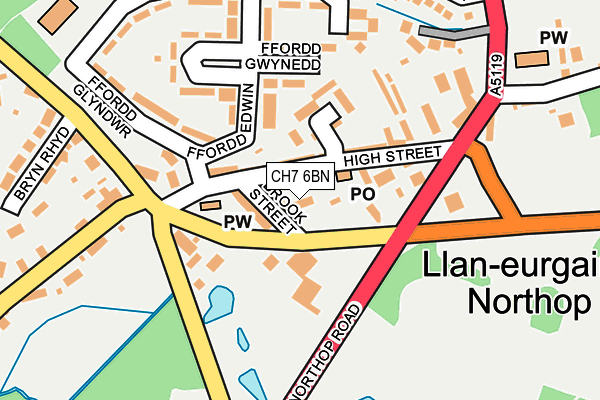 CH7 6BN map - OS OpenMap – Local (Ordnance Survey) CH7 6BN map - OS OpenMap – Local (Ordnance Survey)