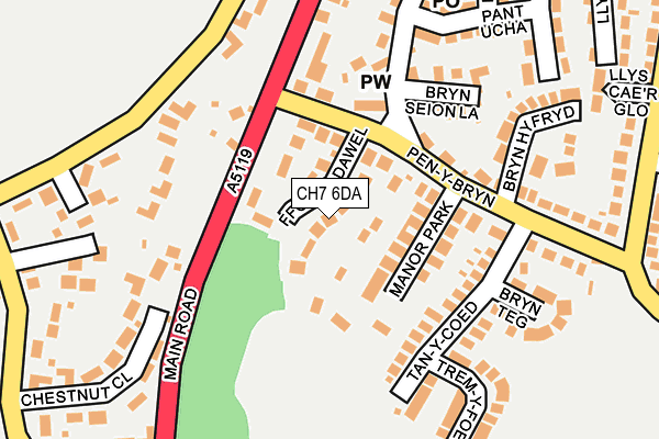 CH7 6DA map - OS OpenMap – Local (Ordnance Survey) CH7 6DA map - OS OpenMap – Local (Ordnance Survey)