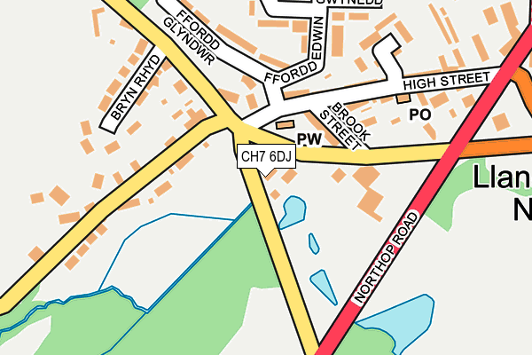CH7 6DJ map - OS OpenMap – Local (Ordnance Survey) CH7 6DJ map - OS OpenMap – Local (Ordnance Survey)