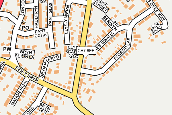 CH7 6EF map - OS OpenMap – Local (Ordnance Survey) CH7 6EF map - OS OpenMap – Local (Ordnance Survey)