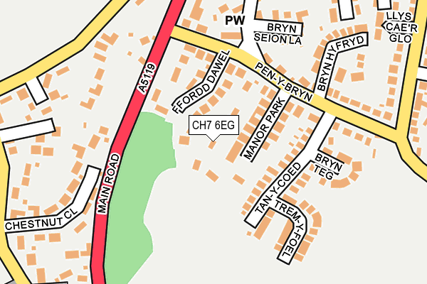 CH7 6EG map - OS OpenMap – Local (Ordnance Survey) CH7 6EG map - OS OpenMap – Local (Ordnance Survey)