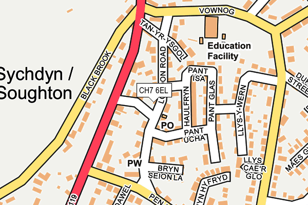 CH7 6EL map - OS OpenMap – Local (Ordnance Survey) CH7 6EL map - OS OpenMap – Local (Ordnance Survey)