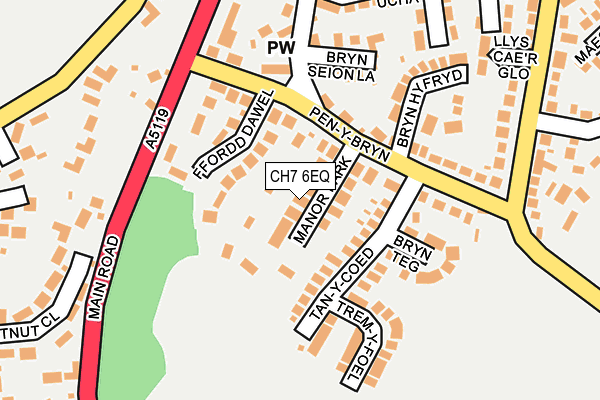 CH7 6EQ map - OS OpenMap – Local (Ordnance Survey) CH7 6EQ map - OS OpenMap – Local (Ordnance Survey)