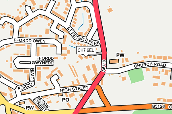 CH7 6EU map - OS OpenMap – Local (Ordnance Survey) CH7 6EU map - OS OpenMap – Local (Ordnance Survey)
