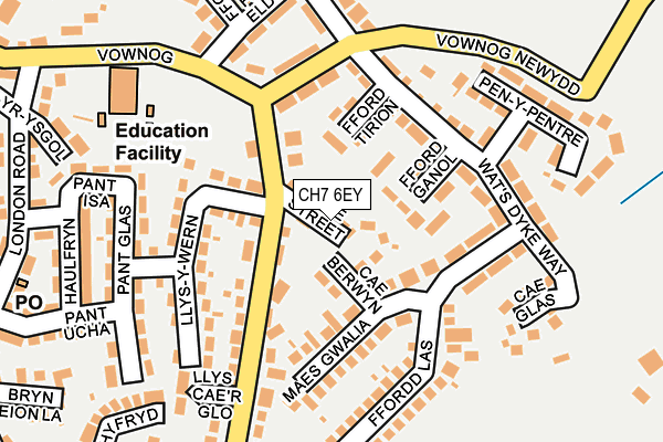 CH7 6EY map - OS OpenMap – Local (Ordnance Survey) CH7 6EY map - OS OpenMap – Local (Ordnance Survey)