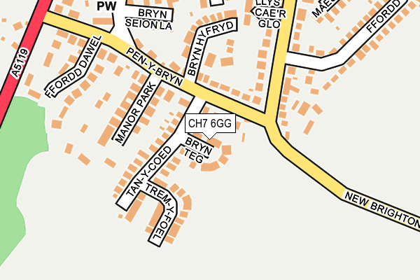 CH7 6GG map - OS OpenMap – Local (Ordnance Survey)