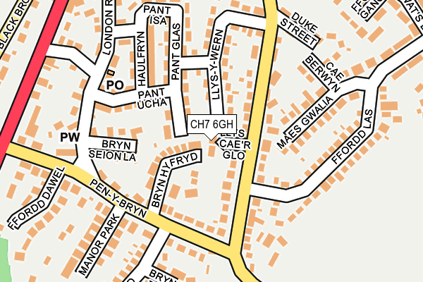 CH7 6GH map - OS OpenMap – Local (Ordnance Survey) CH7 6GH map - OS OpenMap – Local (Ordnance Survey)