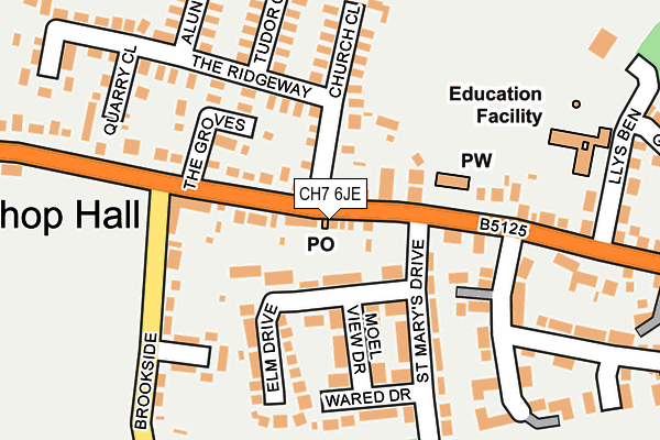 CH7 6JE map - OS OpenMap – Local (Ordnance Survey) CH7 6JE map - OS OpenMap – Local (Ordnance Survey)