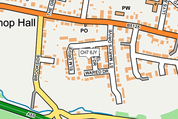 CH7 6JY map - OS OpenMap – Local (Ordnance Survey) CH7 6JY map - OS OpenMap – Local (Ordnance Survey)