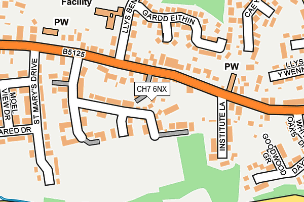 CH7 6NX map - OS OpenMap – Local (Ordnance Survey) CH7 6NX map - OS OpenMap – Local (Ordnance Survey)