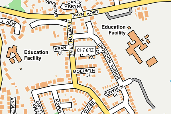CH7 6RZ map - OS OpenMap – Local (Ordnance Survey) CH7 6RZ map - OS OpenMap – Local (Ordnance Survey)