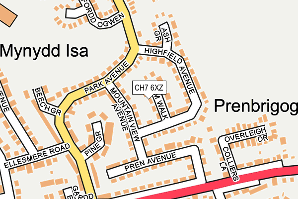 CH7 6XZ map - OS OpenMap – Local (Ordnance Survey) CH7 6XZ map - OS OpenMap – Local (Ordnance Survey)