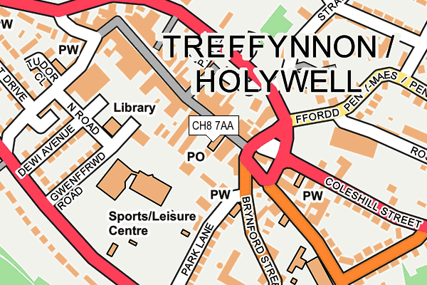 CH8 7AA map - OS OpenMap – Local (Ordnance Survey) CH8 7AA map - OS OpenMap – Local (Ordnance Survey)