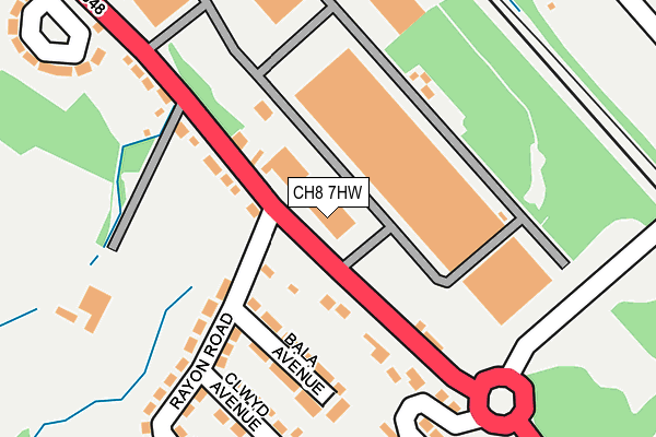 CH8 7HW map - OS OpenMap – Local (Ordnance Survey) CH8 7HW map - OS OpenMap – Local (Ordnance Survey)