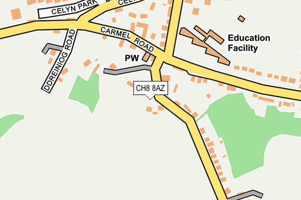 CH8 8AZ map - OS OpenMap – Local (Ordnance Survey) CH8 8AZ map - OS OpenMap – Local (Ordnance Survey)