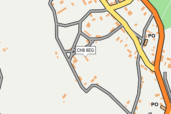 CH8 8EG map - OS OpenMap – Local (Ordnance Survey) CH8 8EG map - OS OpenMap – Local (Ordnance Survey)