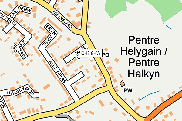 CH8 8HW map - OS OpenMap – Local (Ordnance Survey) CH8 8HW map - OS OpenMap – Local (Ordnance Survey)