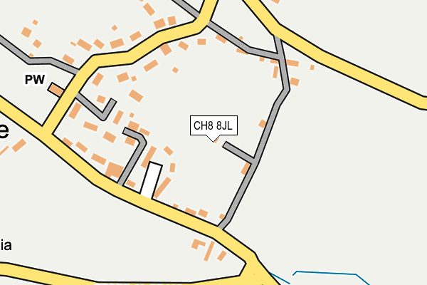 CH8 8JL map - OS OpenMap – Local (Ordnance Survey) CH8 8JL map - OS OpenMap – Local (Ordnance Survey)