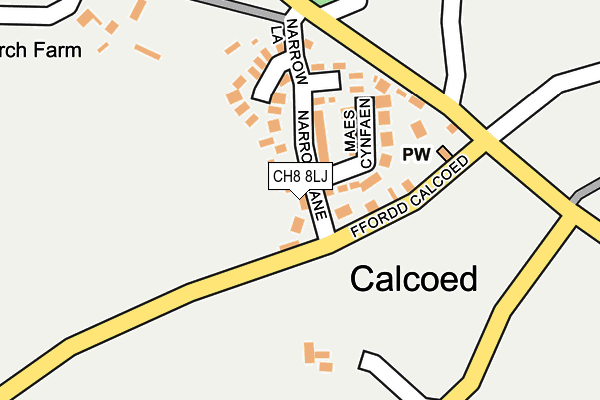 CH8 8LJ map - OS OpenMap – Local (Ordnance Survey) CH8 8LJ map - OS OpenMap – Local (Ordnance Survey)