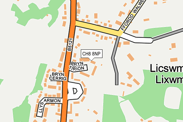 CH8 8NP map - OS OpenMap – Local (Ordnance Survey) CH8 8NP map - OS OpenMap – Local (Ordnance Survey)