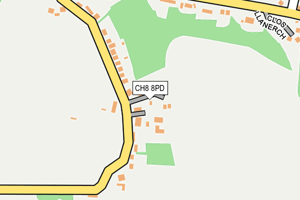 CH8 8PD map - OS OpenMap – Local (Ordnance Survey) CH8 8PD map - OS OpenMap – Local (Ordnance Survey)