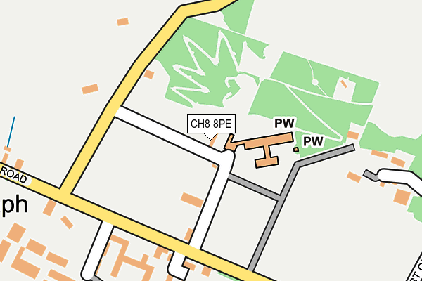 CH8 8PE map - OS OpenMap – Local (Ordnance Survey) CH8 8PE map - OS OpenMap – Local (Ordnance Survey)