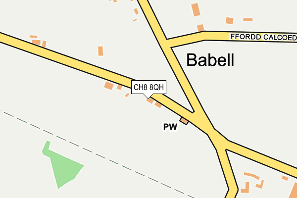 CH8 8QH map - OS OpenMap – Local (Ordnance Survey) CH8 8QH map - OS OpenMap – Local (Ordnance Survey)