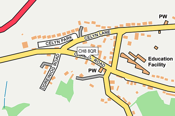 CH8 8QR map - OS OpenMap – Local (Ordnance Survey) CH8 8QR map - OS OpenMap – Local (Ordnance Survey)