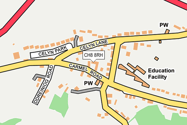 CH8 8RH map - OS OpenMap – Local (Ordnance Survey) CH8 8RH map - OS OpenMap – Local (Ordnance Survey)