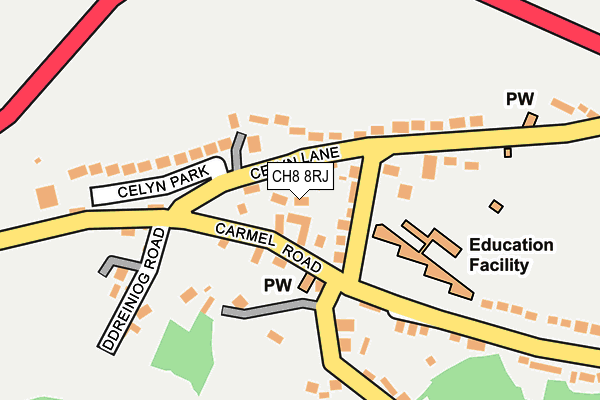 CH8 8RJ map - OS OpenMap – Local (Ordnance Survey) CH8 8RJ map - OS OpenMap – Local (Ordnance Survey)