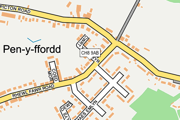 CH8 9AB map - OS OpenMap – Local (Ordnance Survey) CH8 9AB map - OS OpenMap – Local (Ordnance Survey)
