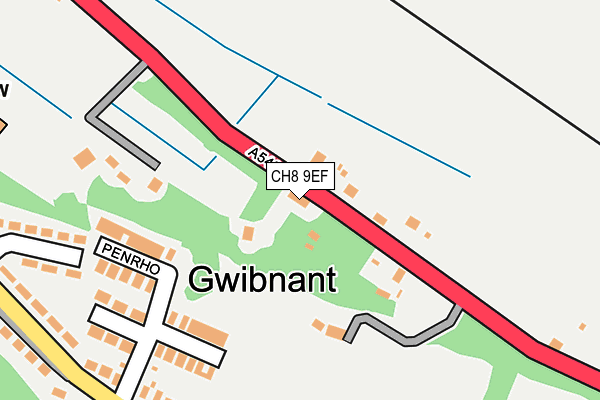 CH8 9EF map - OS OpenMap – Local (Ordnance Survey) CH8 9EF map - OS OpenMap – Local (Ordnance Survey)