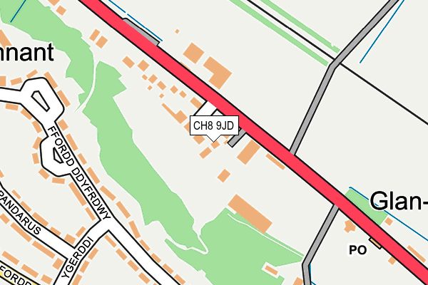 CH8 9JD map - OS OpenMap – Local (Ordnance Survey) CH8 9JD map - OS OpenMap – Local (Ordnance Survey)