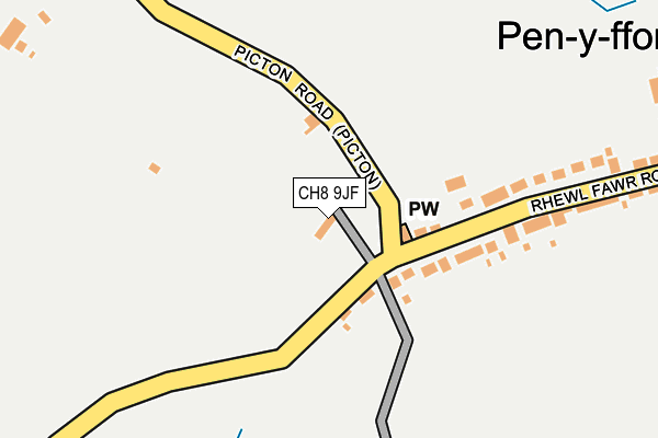 CH8 9JF map - OS OpenMap – Local (Ordnance Survey) CH8 9JF map - OS OpenMap – Local (Ordnance Survey)