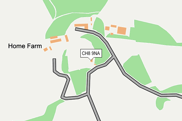 CH8 9NA map - OS OpenMap – Local (Ordnance Survey) CH8 9NA map - OS OpenMap – Local (Ordnance Survey)