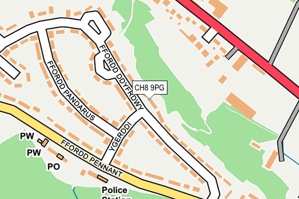 CH8 9PG map - OS OpenMap – Local (Ordnance Survey) CH8 9PG map - OS OpenMap – Local (Ordnance Survey)