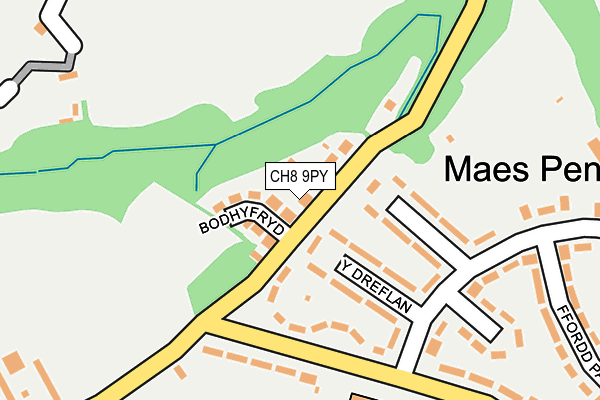 CH8 9PY map - OS OpenMap – Local (Ordnance Survey) CH8 9PY map - OS OpenMap – Local (Ordnance Survey)
