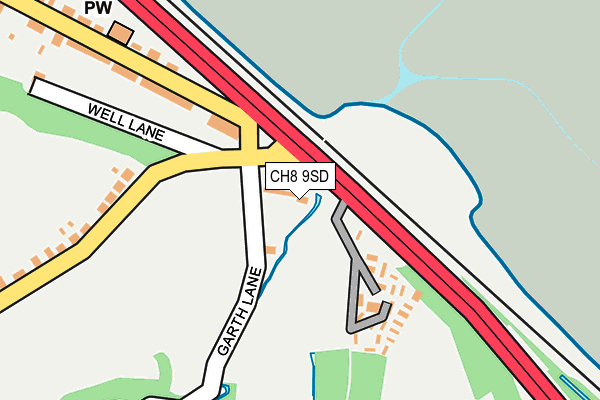 CH8 9SD map - OS OpenMap – Local (Ordnance Survey) CH8 9SD map - OS OpenMap – Local (Ordnance Survey)