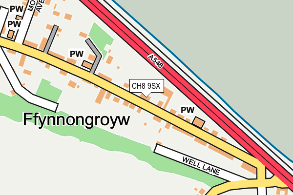 CH8 9SX map - OS OpenMap – Local (Ordnance Survey) CH8 9SX map - OS OpenMap – Local (Ordnance Survey)
