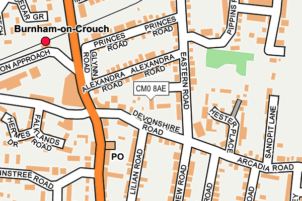 CM0 8AE map - OS OpenMap – Local (Ordnance Survey) CM0 8AE map - OS OpenMap – Local (Ordnance Survey)