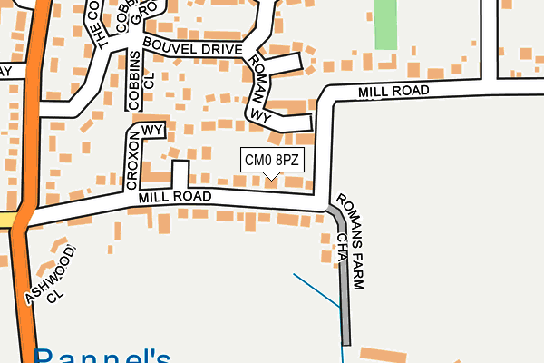 CM0 8PZ map - OS OpenMap – Local (Ordnance Survey) CM0 8PZ map - OS OpenMap – Local (Ordnance Survey)