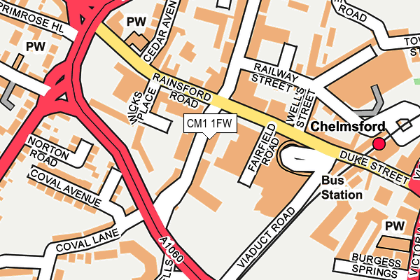 CM1 1FW map - OS OpenMap – Local (Ordnance Survey) CM1 1FW map - OS OpenMap – Local (Ordnance Survey)