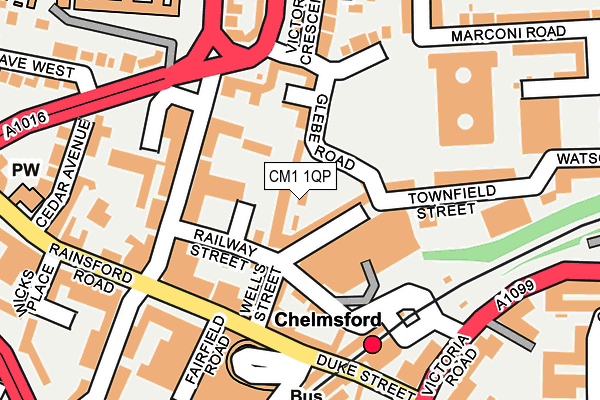 CM1 1QP map - OS OpenMap – Local (Ordnance Survey)