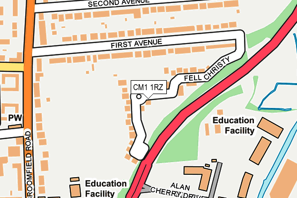CM1 1RZ map - OS OpenMap – Local (Ordnance Survey) CM1 1RZ map - OS OpenMap – Local (Ordnance Survey)