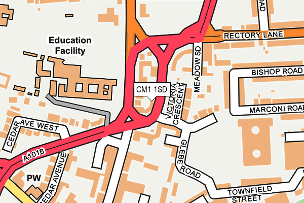 CM1 1SD map - OS OpenMap – Local (Ordnance Survey) CM1 1SD map - OS OpenMap – Local (Ordnance Survey)