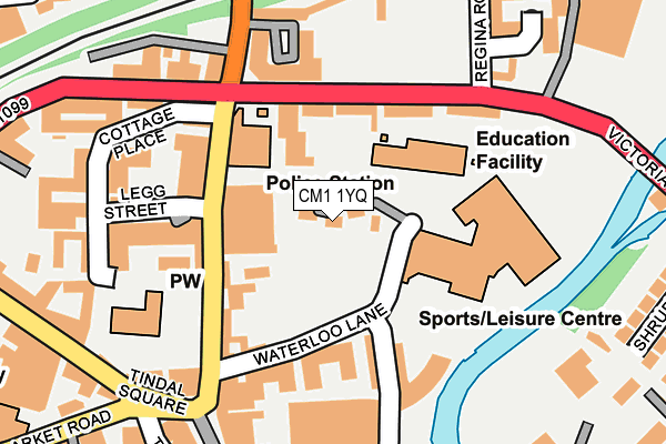 CM1 1YQ map - OS OpenMap – Local (Ordnance Survey) CM1 1YQ map - OS OpenMap – Local (Ordnance Survey)