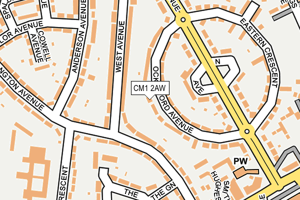 CM1 2AW map - OS OpenMap – Local (Ordnance Survey) CM1 2AW map - OS OpenMap – Local (Ordnance Survey)