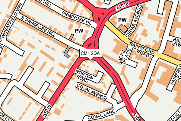 CM1 2QA map - OS OpenMap – Local (Ordnance Survey) CM1 2QA map - OS OpenMap – Local (Ordnance Survey)