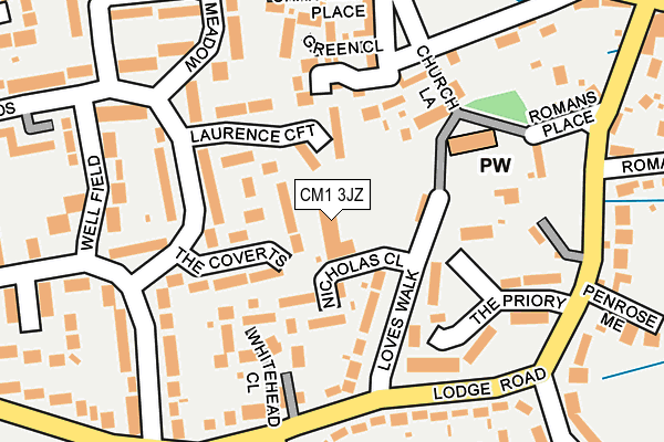 CM1 3JZ map - OS OpenMap – Local (Ordnance Survey) CM1 3JZ map - OS OpenMap – Local (Ordnance Survey)